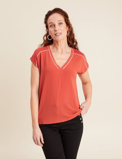 T-shirt manches courtes vieux rose femme