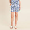 Short droit ceinturé bleu femme