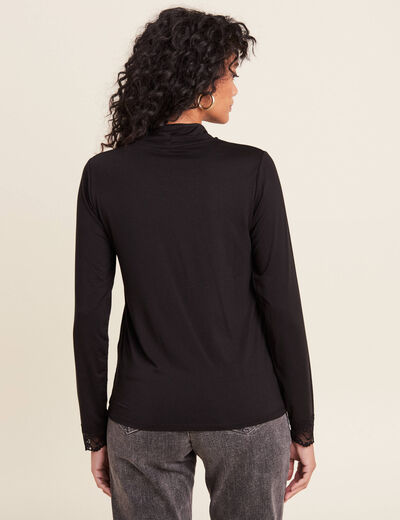 T-shirt thermo-douceur manches longues noir femme