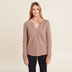Pull manches longues taupe femme
