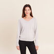 Pull manches longues gris argent femme