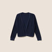 Gilet manches longues brillant bleu marine femme