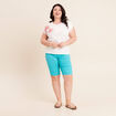 T-shirt col rond manches courtes ecru femme