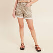 Short large taille &eacute;lastiqu&eacute;e blanc femme