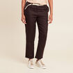 Pantalon flou ceinturé marron foncé femme