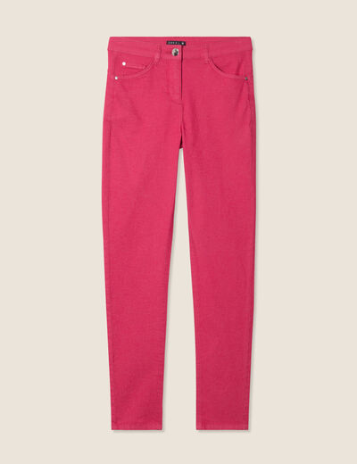 Pantalon léger taille standard 7/8ème rose fushia femme