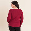 Pull manches longues rouge fonc&eacute; femme