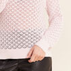 Pull col rond manches longues rose clair femme