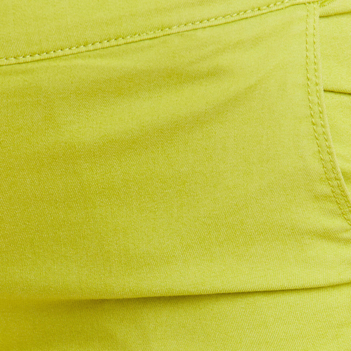 Pantacourt ajusté taille haute vert anis femme