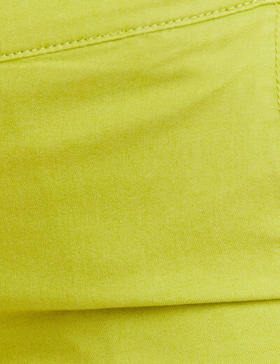 Pantacourt ajusté taille haute vert anis femme