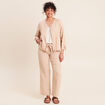 Veste bas resserr&eacute; aspect lin sable femme