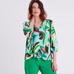 Chemise manches 3/4 bleu femme