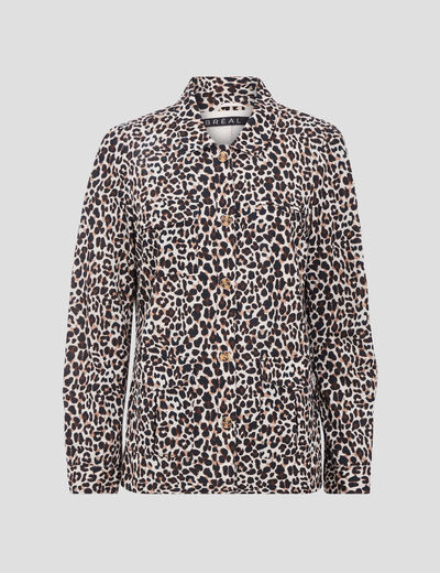 Veste boutonnée beige femme