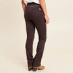 Pantalon droit taille haute marron fonc&eacute; femme