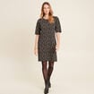Robe droite manches courtes noir femme