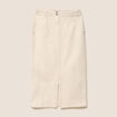Jupe en coton taille standard ivoire femme