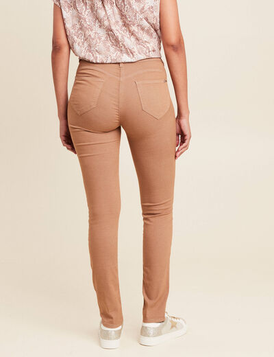 Pantalon léger taille standard long marron femme