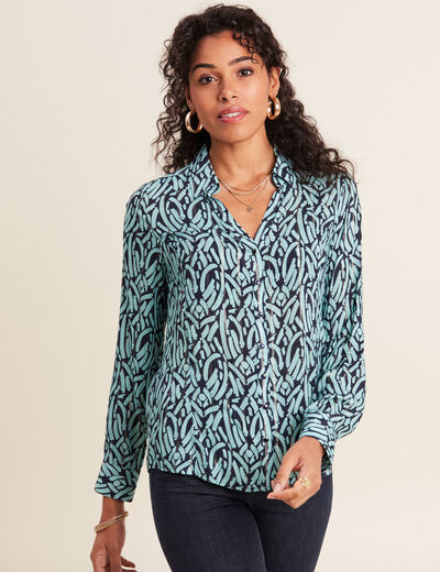 Chemise manches longues bleu ciel femme