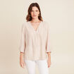 blouse fluide manches 3/4 marron femme