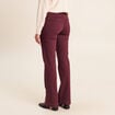 Pantalon coupe bootcut &agrave; pont prune femme