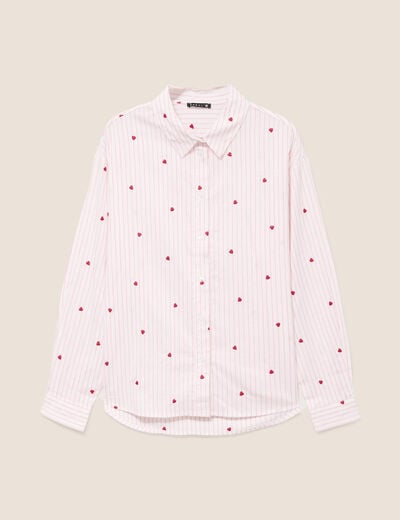 Chemise manches longues fluide rouge femme