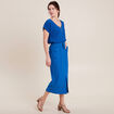 Jupe longue fourreau bleu electrique femme