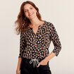 T-shirt manches 3/4 noir femme
