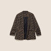 Blazer droit jacquard col tailleur noir femme