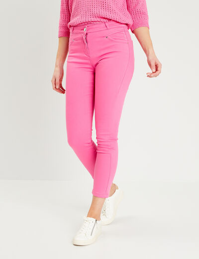 Pantalon ajusté rose fushia femme