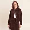 Veste doubl&eacute;e marron fonc&eacute; femme