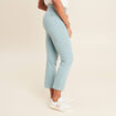 Pantalon droit taille haute 7/8ème bleu canard femme