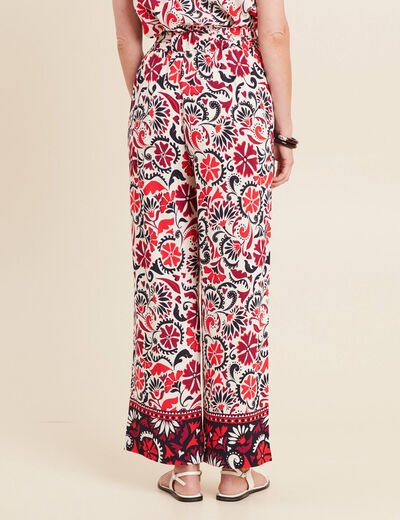 Pantalon flou blanc femme