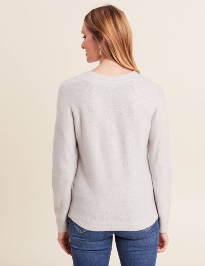 Pull manches longues gris clair femme