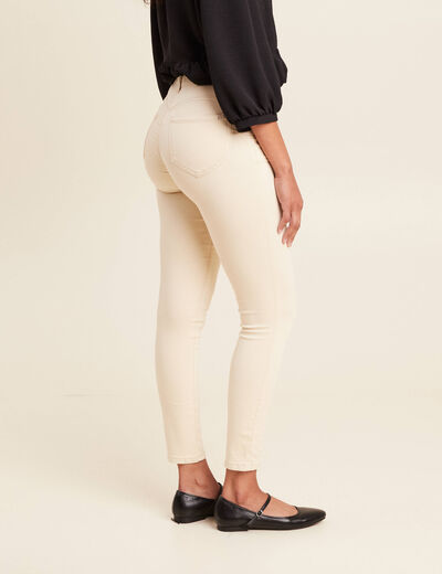 Pantalon léger taille standard 7/8ème ivoire femme