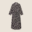 Robe longue évasée ceinturée noir femme