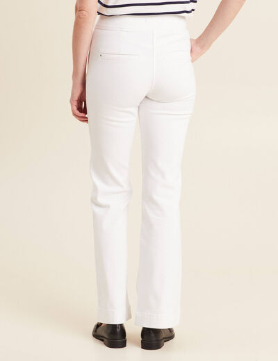 Pantalon bootcut à pont blanc femme