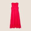 Robe longue &eacute;vas&eacute;e volants rouge femme