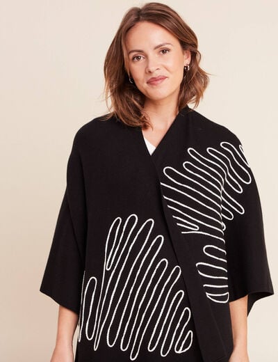 Poncho noir femme