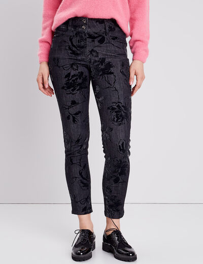 Jean ajusté taille standard denim gris femme