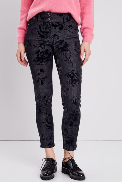 Jean ajusté taille standard denim gris femme