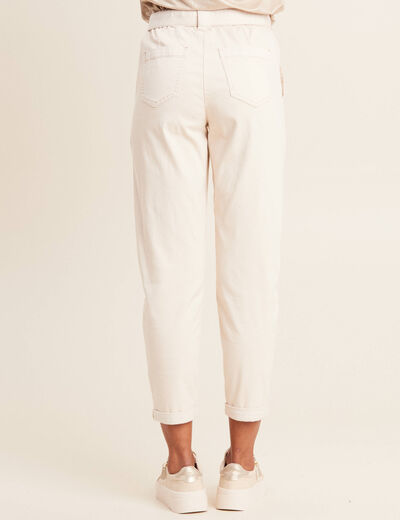 Pantalon large 7/8ème ivoire femme