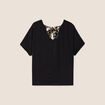 Blouse fluide manches 3/4 noir femme