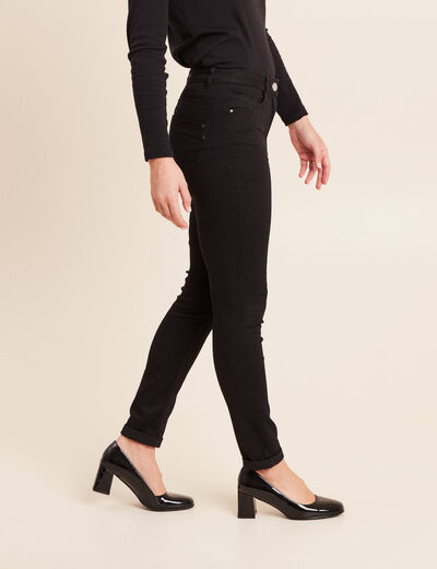 Jean coupe ajust&eacute;e 7/8&egrave;me noir femme