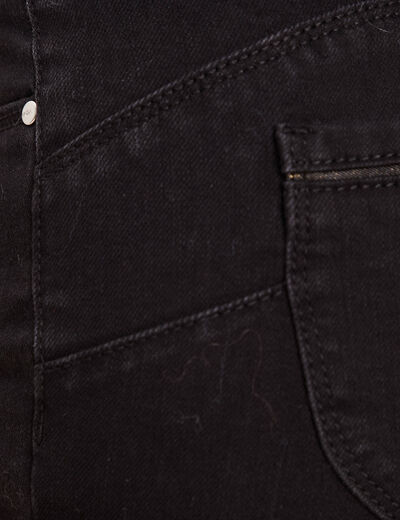 Jean droit taille basculée noir femme
