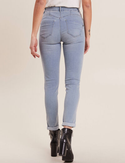 Jeans ajusté taille standard 7/8ème denim baby bleu femme