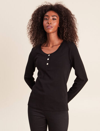 T-shirt manches longues noir femme