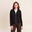 Veste manches longues capuche amovible noir femme