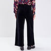 Pantalon large velours noir femme