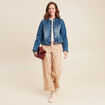 Veste jean ajustée manches longues denim double stone femme
