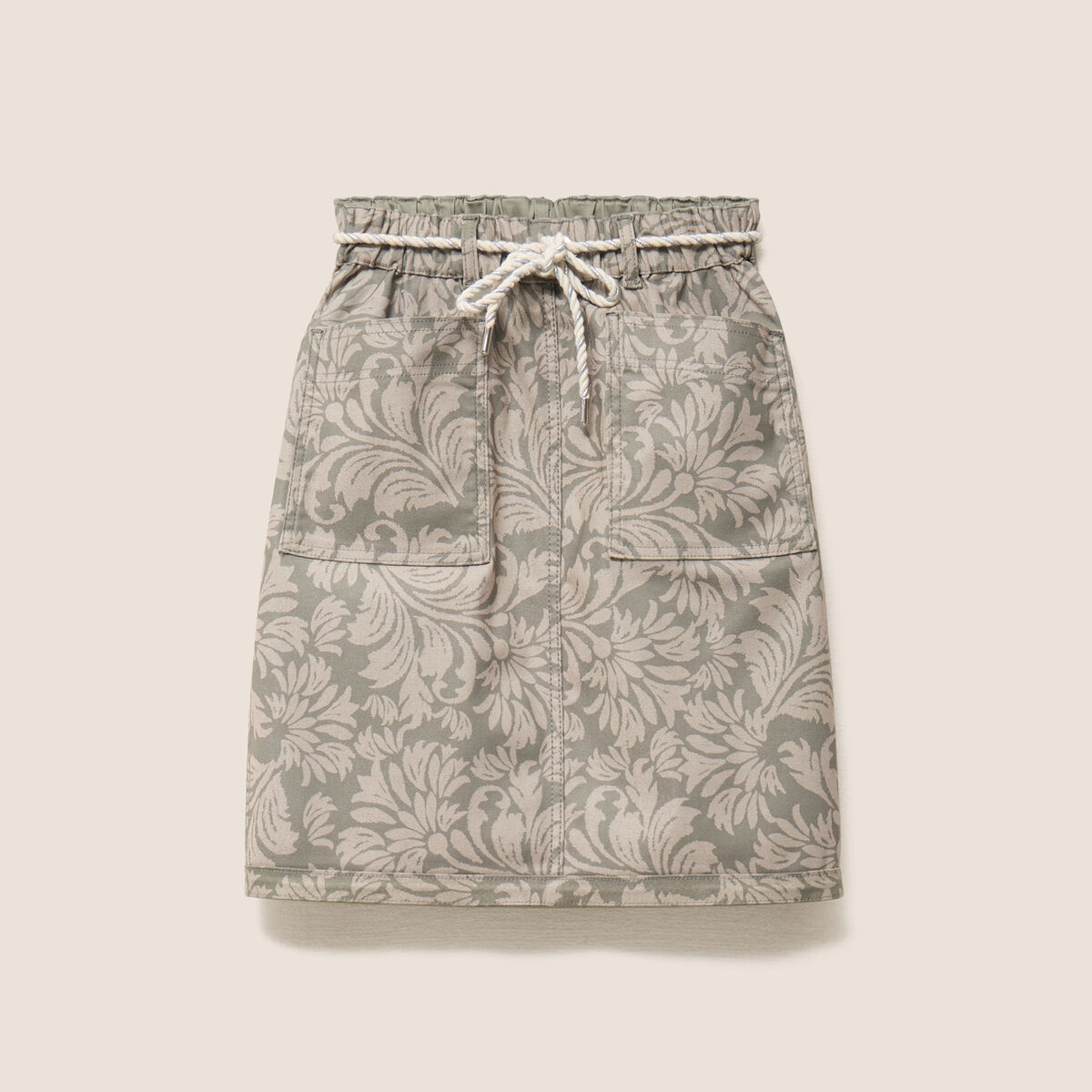 Jupe droite r&eacute;versible gris femme
